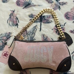 Juicy Couture Pink Shoulder Bag with Gold Chain